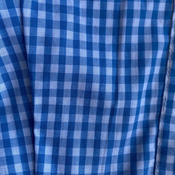 eShakti Blue White Gingham, Long-sleeve Button-up Shirt, Size XS - Picture 9 of 9